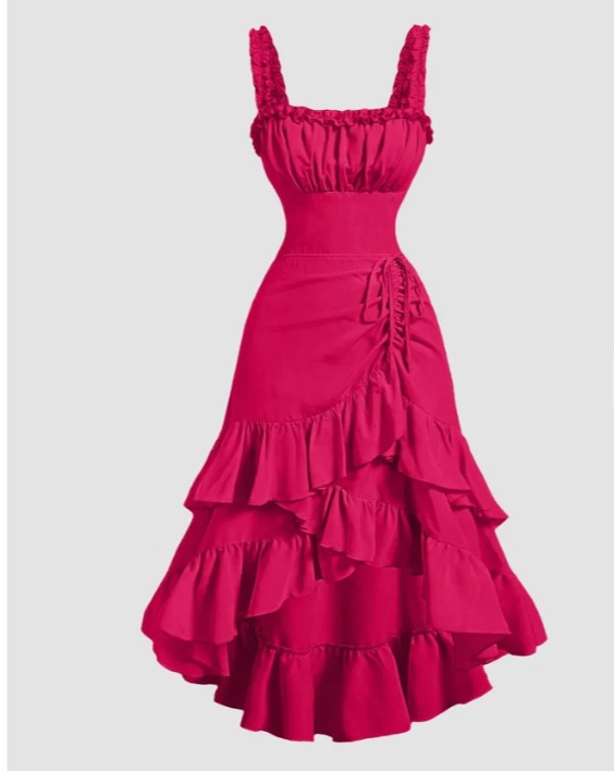 StyleCast Red Shoulder Straps Bodycon Maxi Dress ugvftrf ftfr gygc gftf